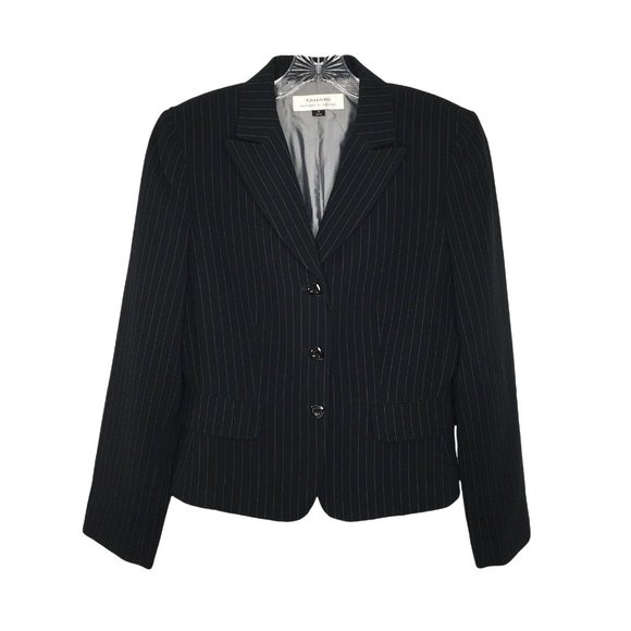 Tahari Jackets & Coats Tahari Blazer Jacket Womens Size 8 Button Front Long Sleeve Black